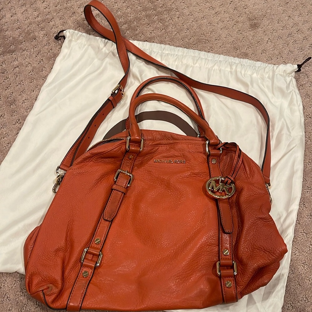 Michael Kors Burnt Orange Oversize Purse Crossbody Bag